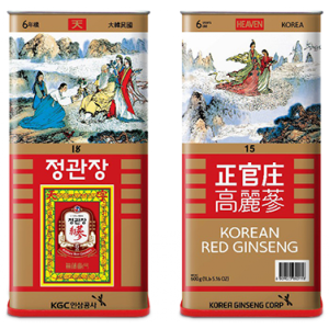 Thiên sâm củ khô hộp thiếc KGC Cheong Kwan Jang Korean Red Ginseng Roots – Heaven thượng hạng HS15